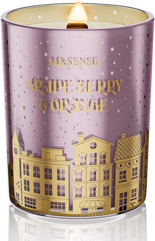 Bougie nocturne en pot de 510 g - Parfum pamplemousse et ambre - Cire de soja naturelle non toxique pour décoration d'intérieur - Longue durée de combustion de 100 heures - bougie - Librairie du Grimoire Ancien