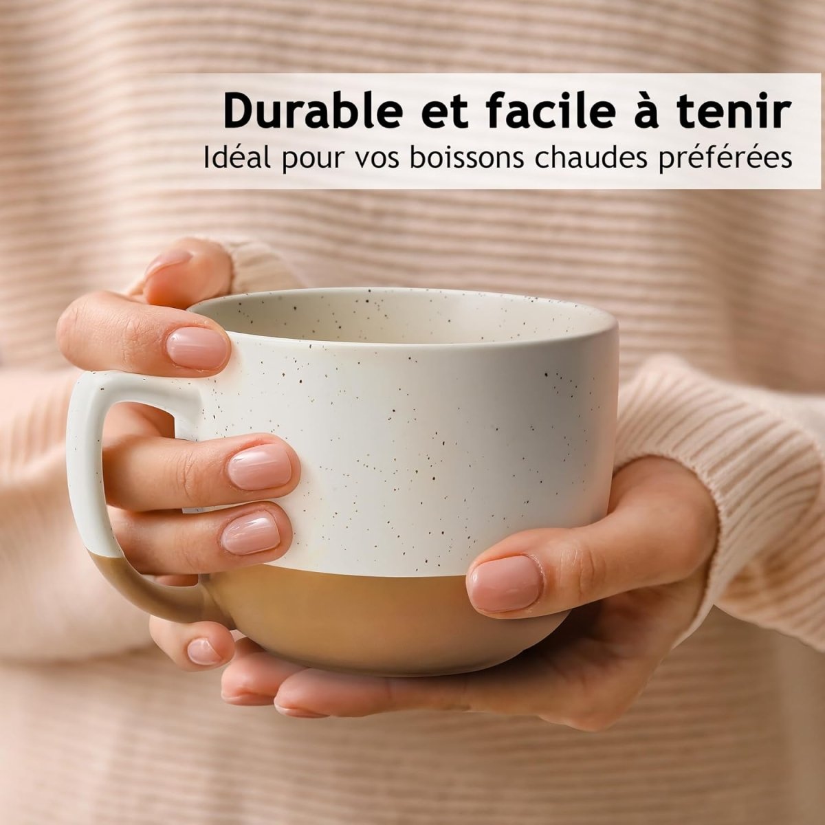 Ensemble de 4 tasses à latte en céramique de 450 ml - Ensembles de mugs - Librairie du Grimoire Ancien