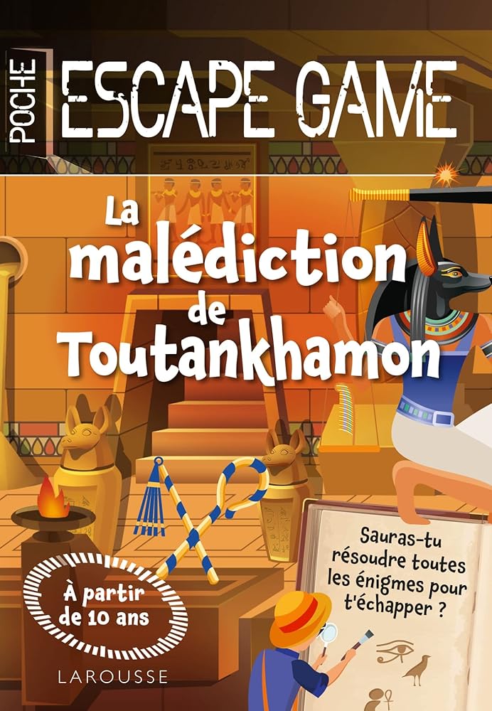 Escape game de poche junior : La malédiction de Toutankhamon - Valérie Cluzel - Librairie du Grimoire Ancien