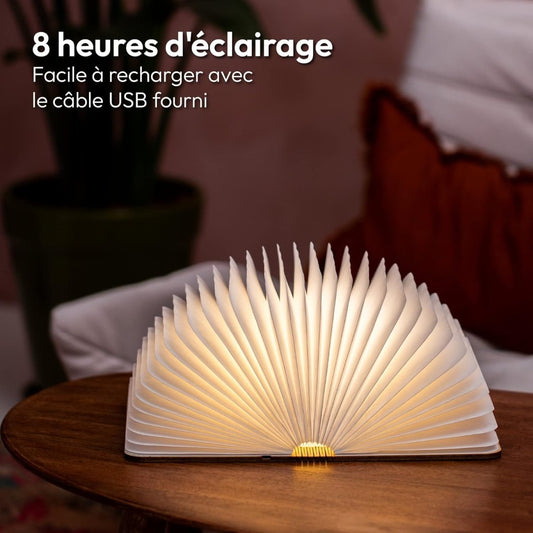 Lampe de Livre Gadgy® Grande avec Fermeture Magnétique, Papier Tyvek de Qualité, Éclairage 3 Couleurs, Affichage 360° - Lampes de table - Librairie du Grimoire Ancien