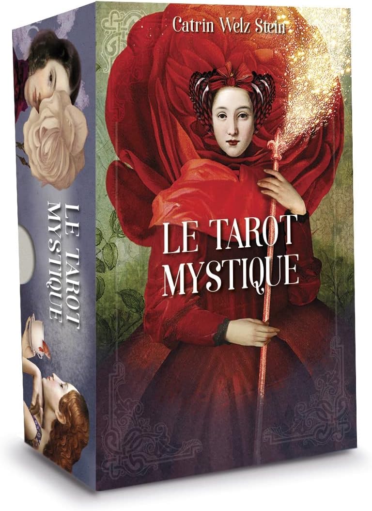 Tarot Mystique - Cartomancie - Coffret de 83 cartes aux tranches argentées - Boite cloche - Contient un livret explicatif - Edition Française - oracle - Librairie du Grimoire Ancien