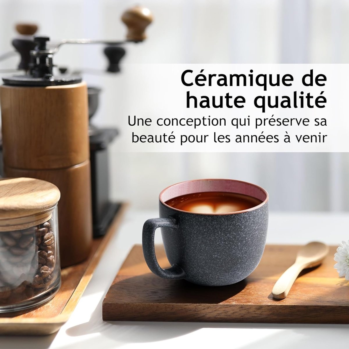 Tasses 6 x 470 ml café ou thé - en grès moderne - Ensembles de mugs - Librairie du Grimoire Ancien