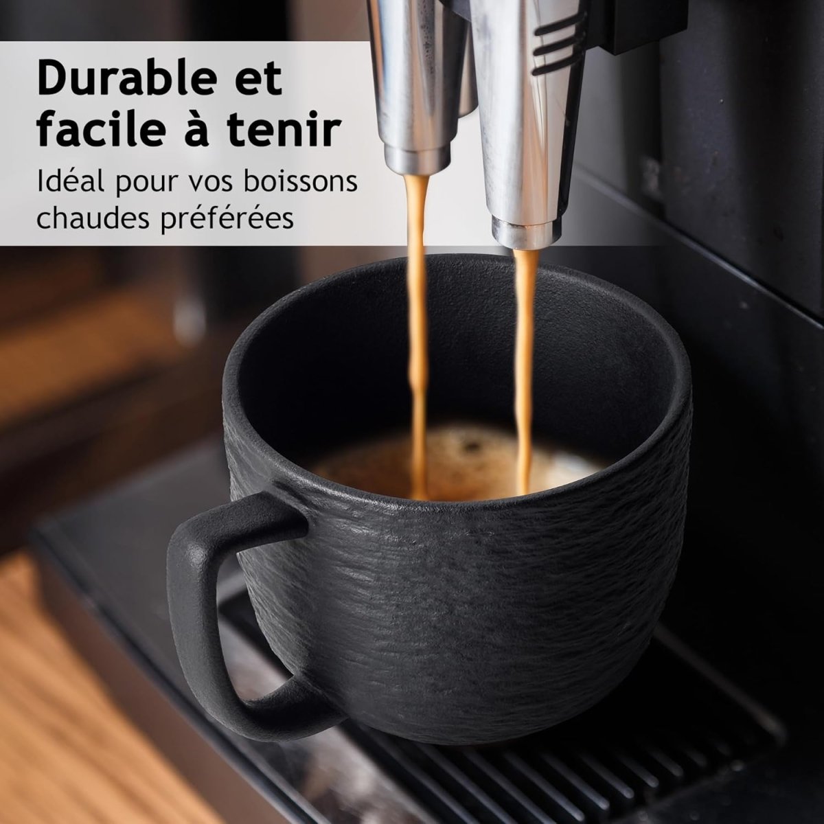 Tasses à café 450 ml/set de 4 tasses - Tasse en céramique pour le café, le latte, le cappuccino et le thé - Collection Oasis - Tasses à cappuccino - Librairie du Grimoire Ancien