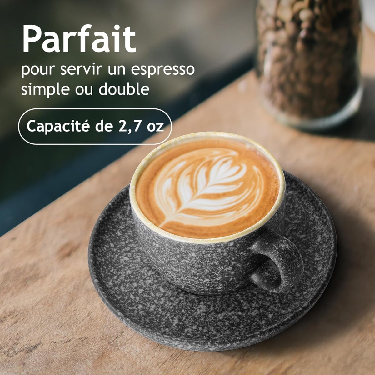 Tasses à espresso empilables en céramique de 80 ml avec soucoupes et support en métal, ensemble de 6 demi tasses pour latte café moka et thé - Mugs et tasses à café - Librairie du Grimoire Ancien